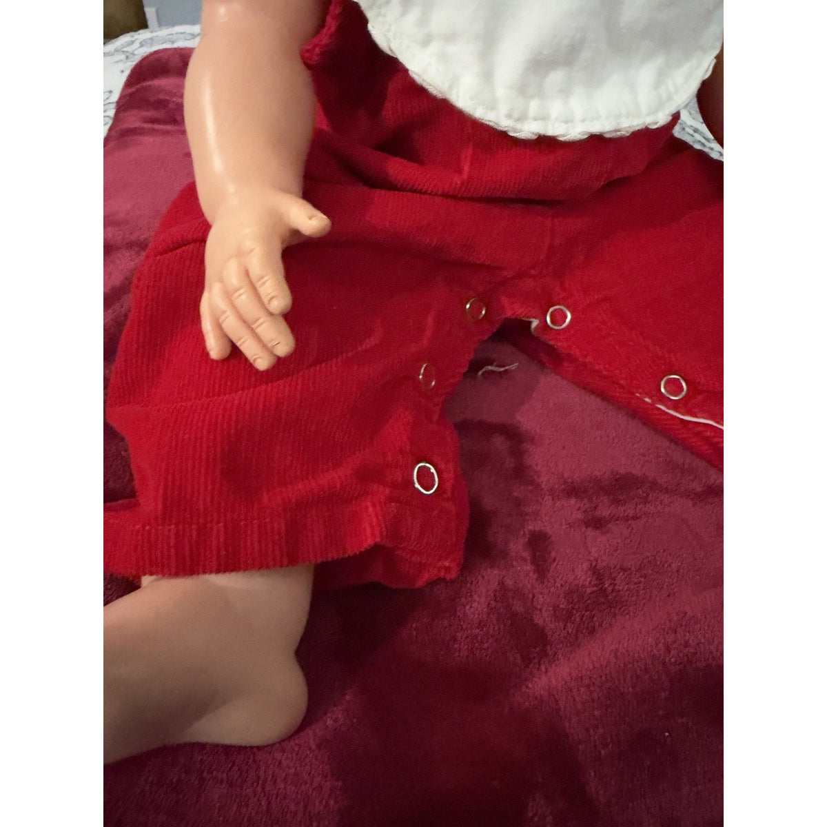 Vintage Baby Doll 24” Molded Brown Hair Sleep Eyes 25-11 Red Outfit Santa Hat