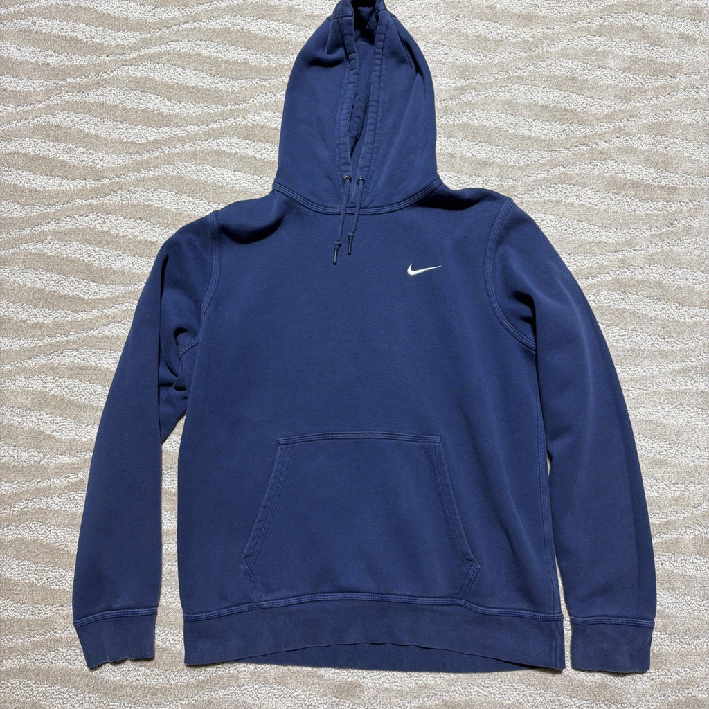 Nike Sportswear Hoodie Mens Large Blue Swoosh Fleece Pullover Hooded Sweatshirt
