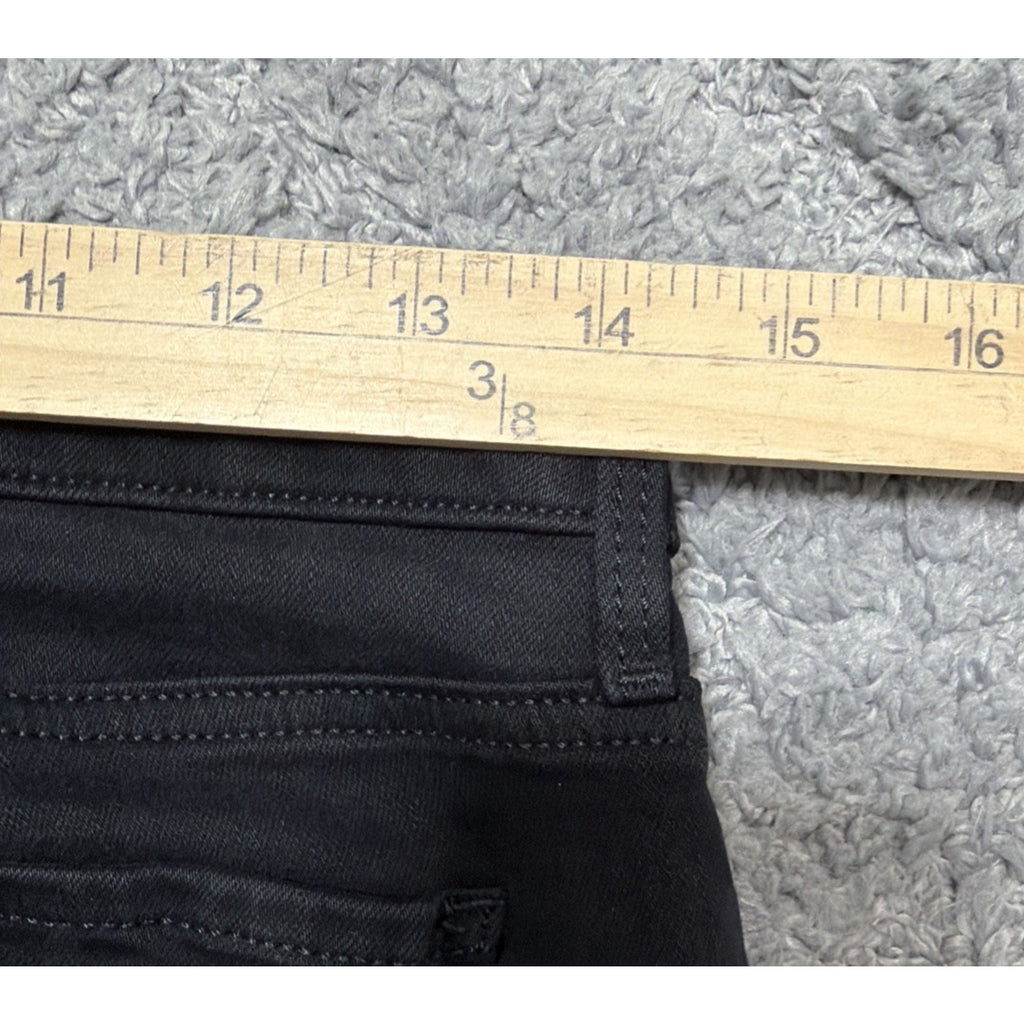 NYDJ Curves 360 Cropped Denim Size 2 Short Black Mid Rise 26" Inseam Split Seam