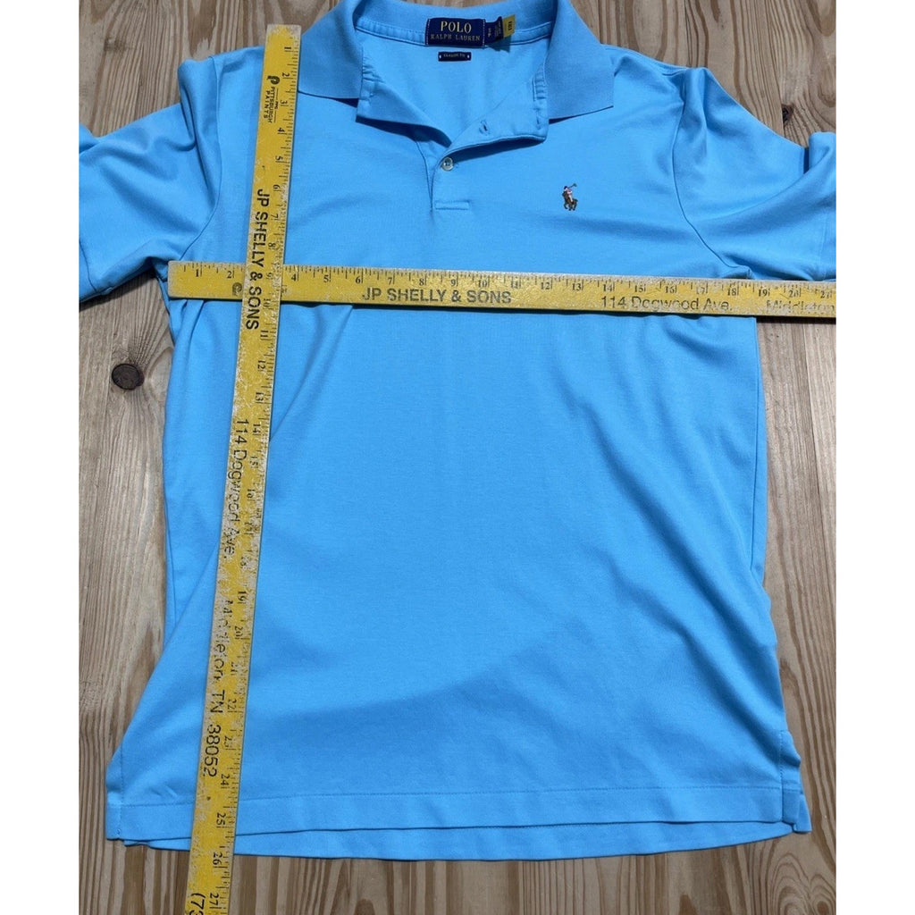 Polo Ralph Lauren Classic Soft Touch Polo Shirt Flesh Pony Size Small Blue