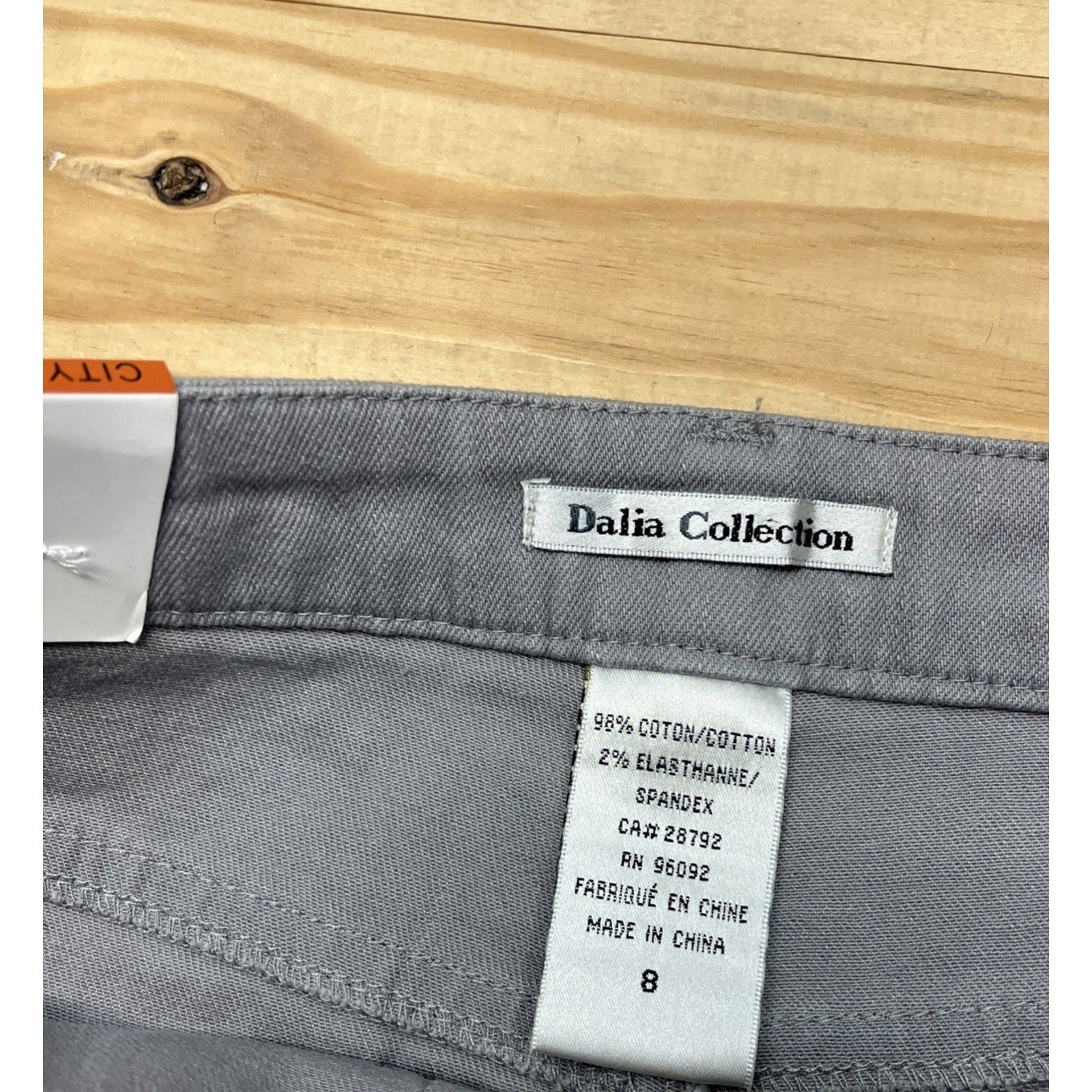 NWT Dalia Collection Denim Skirt Size 8 Stretch Cotton Zip Pockets Mini Gray