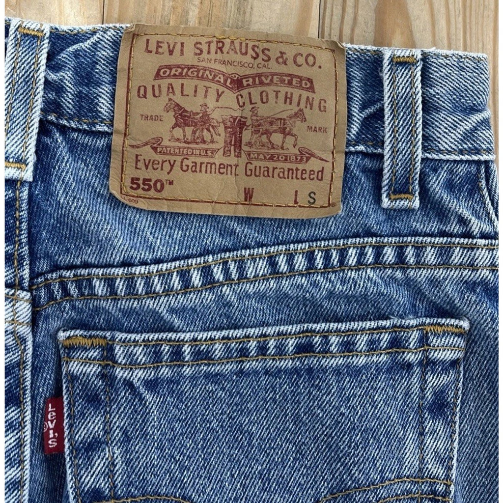 Vintage Levis Jeans 3 Jr Relaxed Fit Tapered Leg 550 Blue Medium Wash 90s 25x28