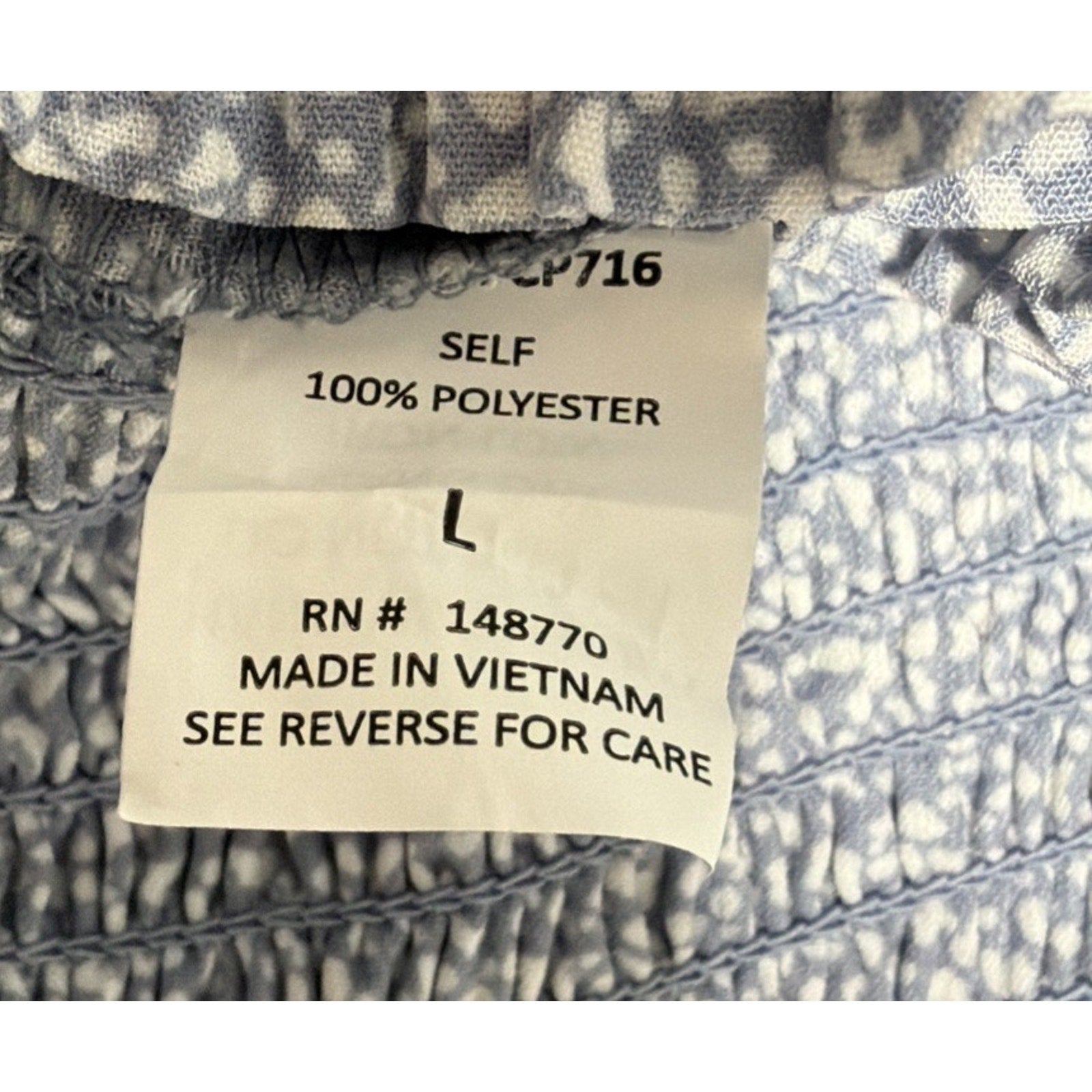 SIENNA SKY Women's Size Large print Blue Pull On Flowy High Rise Wide Leg Pants