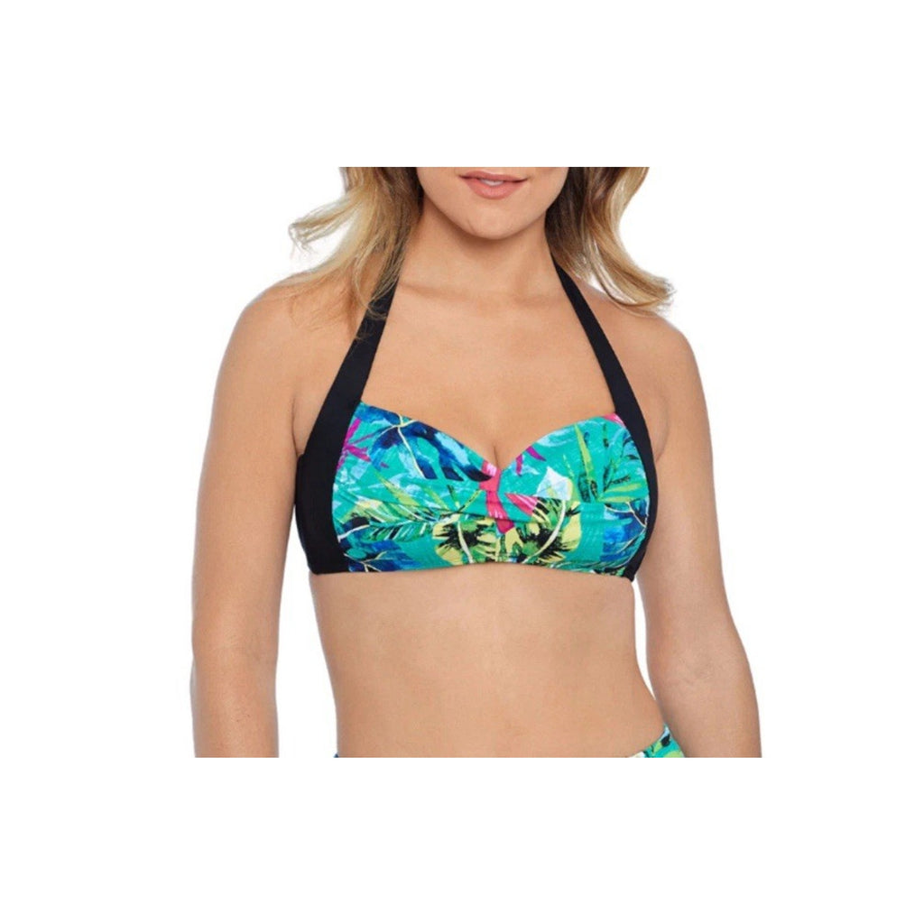 Sonnet Shores Bra Bikini Swimsuit Top Hawaiian Black Straps Women’s Size 6 NWT