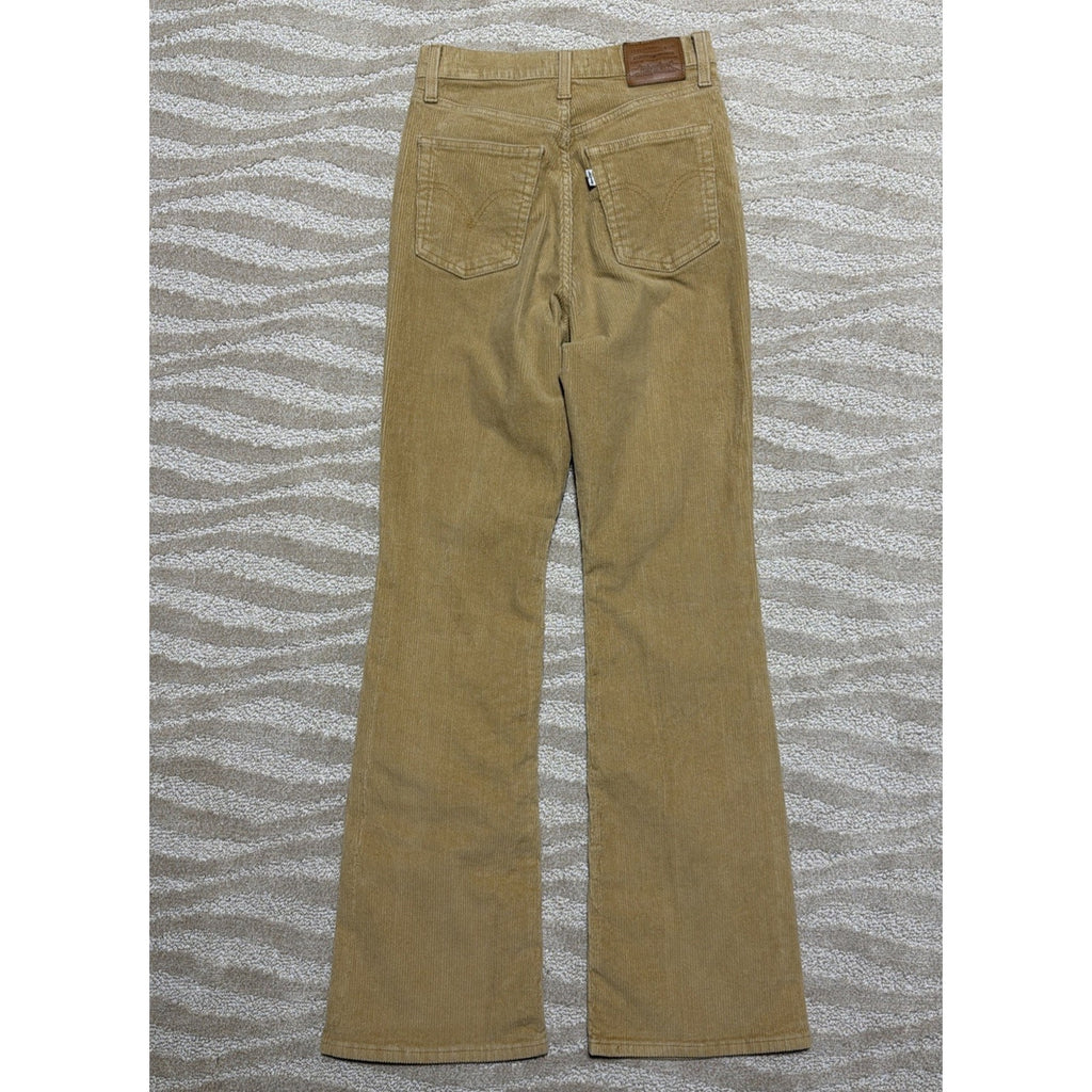 Levi’s Womens Premium Big E White Tab Ribcage Bootcut Corduroy Pants 26 Mint Con