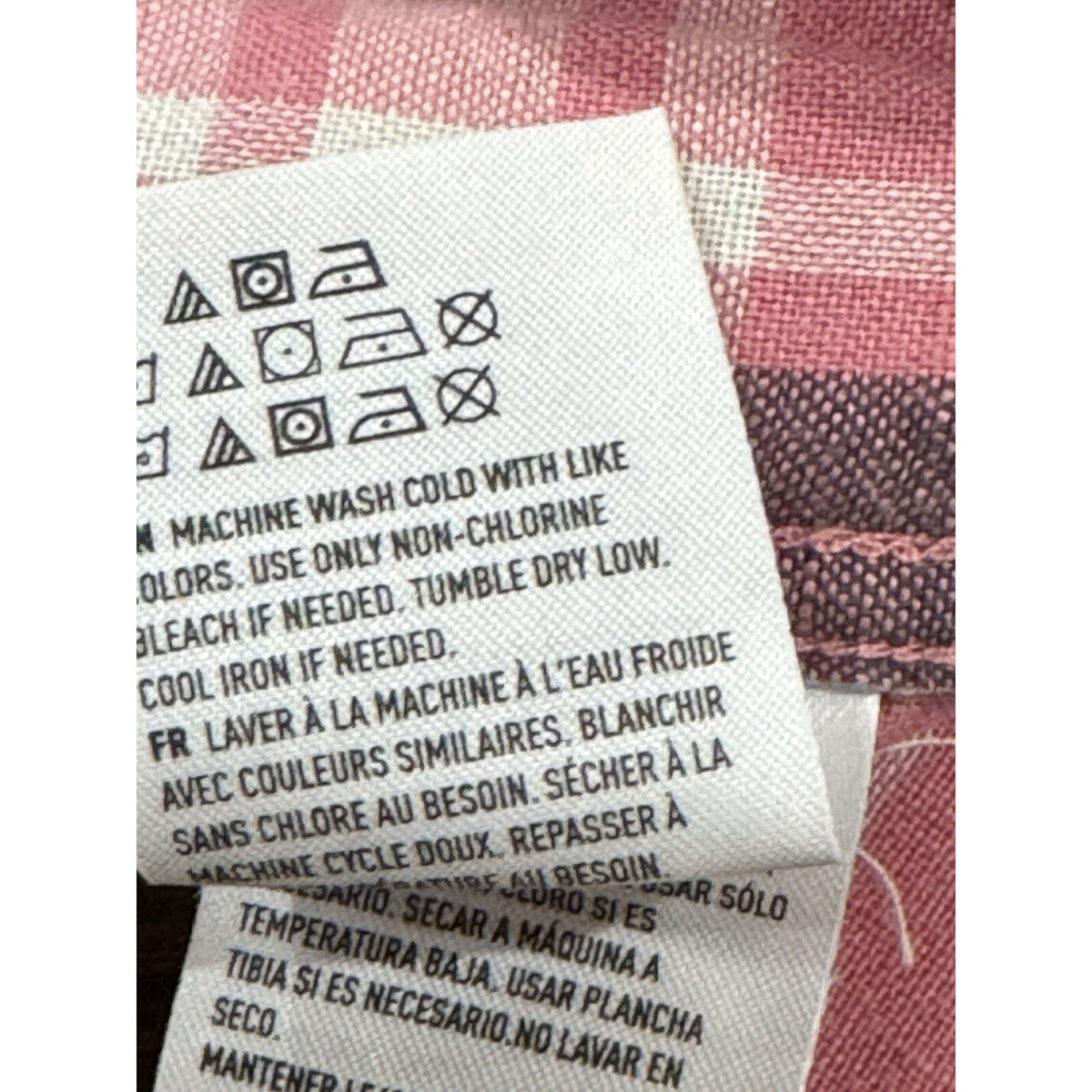 American Eagle Seriously Soft Pink Check Button Down Flannel Size Medium