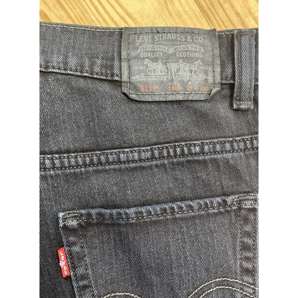 Levi's 511 Jeans Mens 28x38 Slim Fit Black Indigo Fits