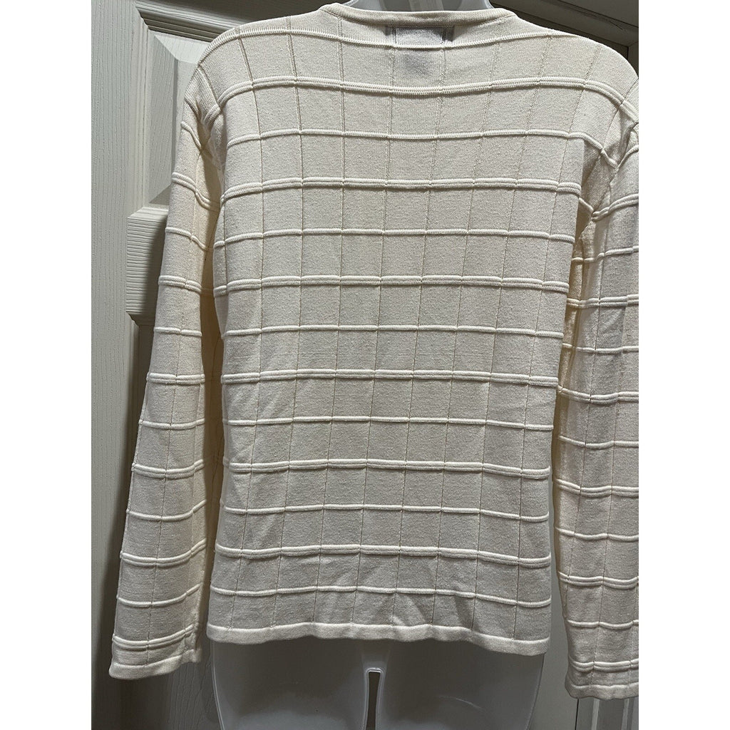 Kim Rogers Women's Sweater Button Up Cardigan Ivory Size PM Petites
