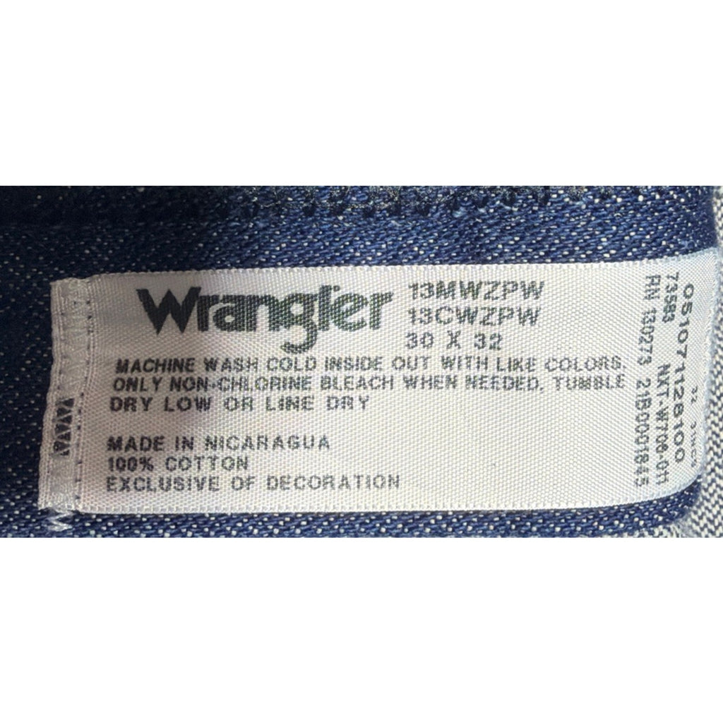 Wrangler 100% Cotton Denim Blue Jeans Cowboy Cut 13MWZ Mens Size 30x32 NWOT