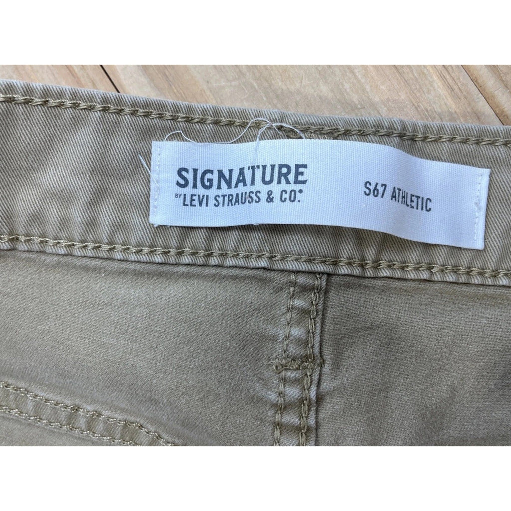 LEVIS SIGNATURE S67 ATHLETIC STRETCH TAN KHAKI PANTS JEANS MENS 30x30