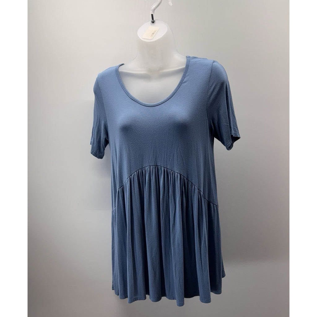 Agnes & Dora Blue Muse Tunic Ruffled Women’s Size Small Blouse