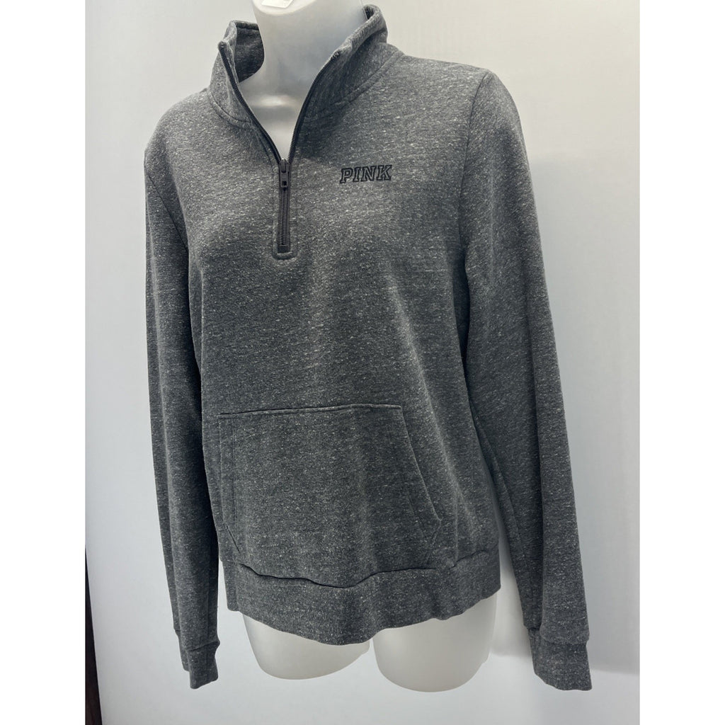 PINK Grey 1/4 Zip sweatshirt victorias secret medium