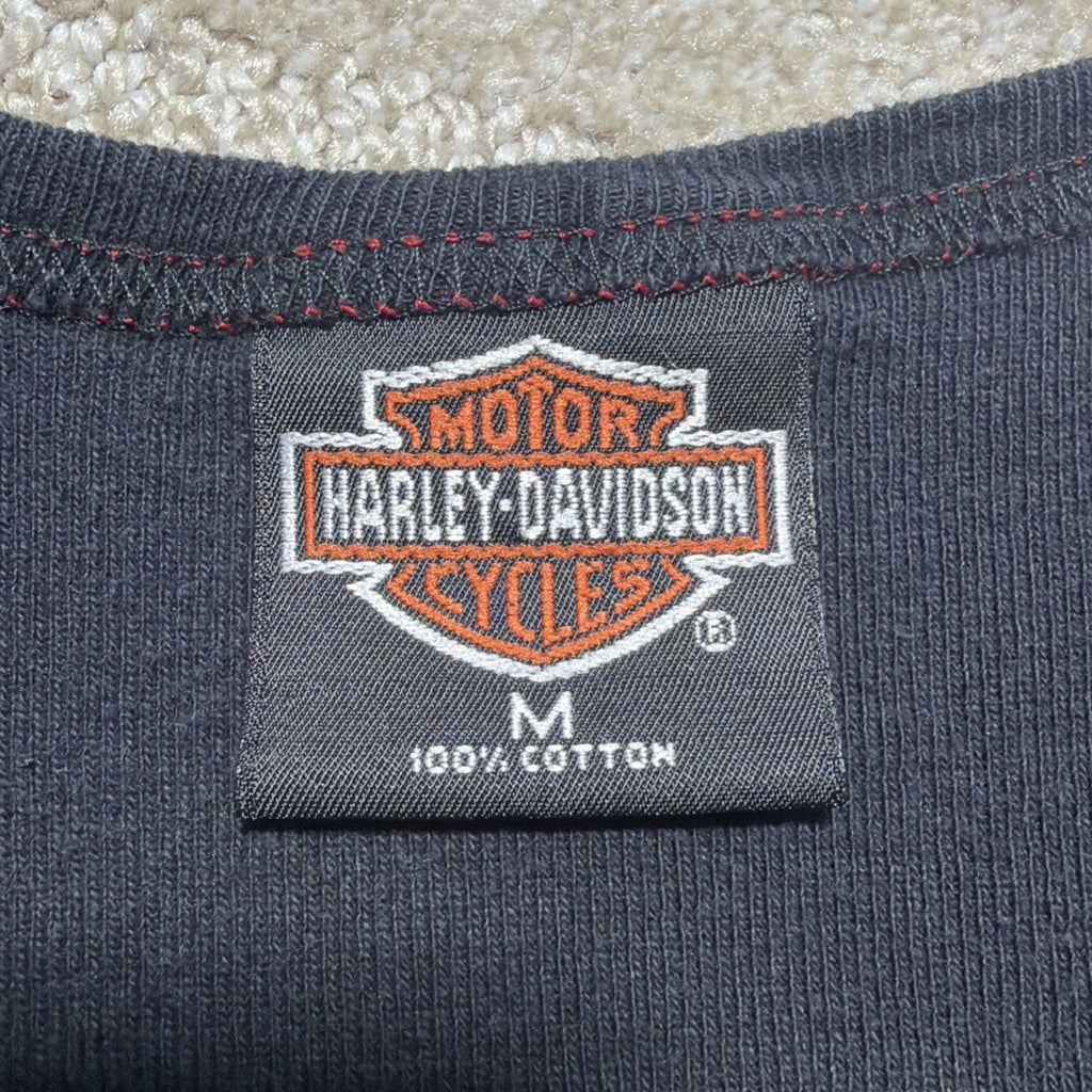 Y2K HARLEY DAVIDSON CROPPED TAK TOP WITH BUTTONS M Columbus Ohio Made In USA