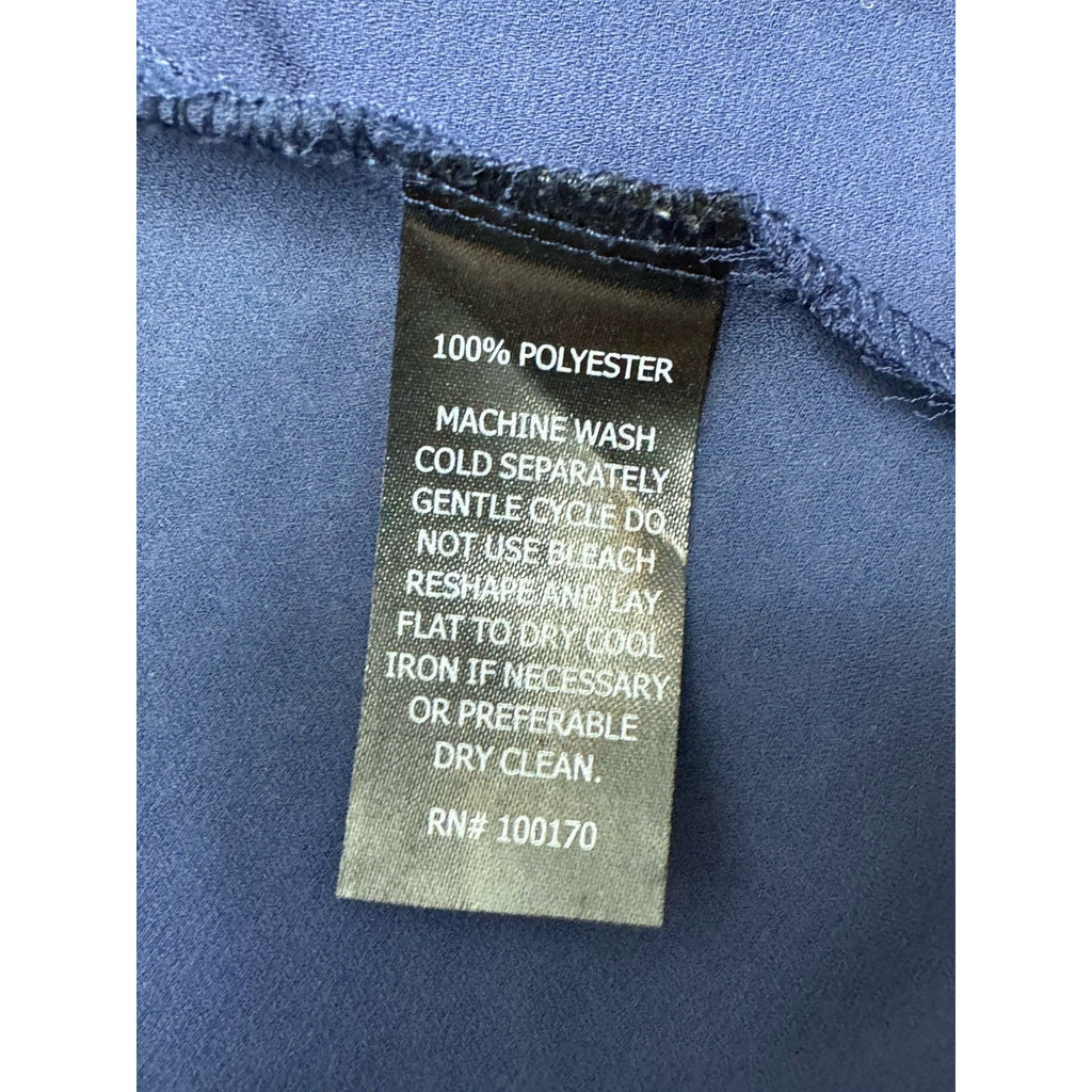 Kenar Blue Geometric Print Round Neck Layered Sleeveless Top Blouse Women’s L