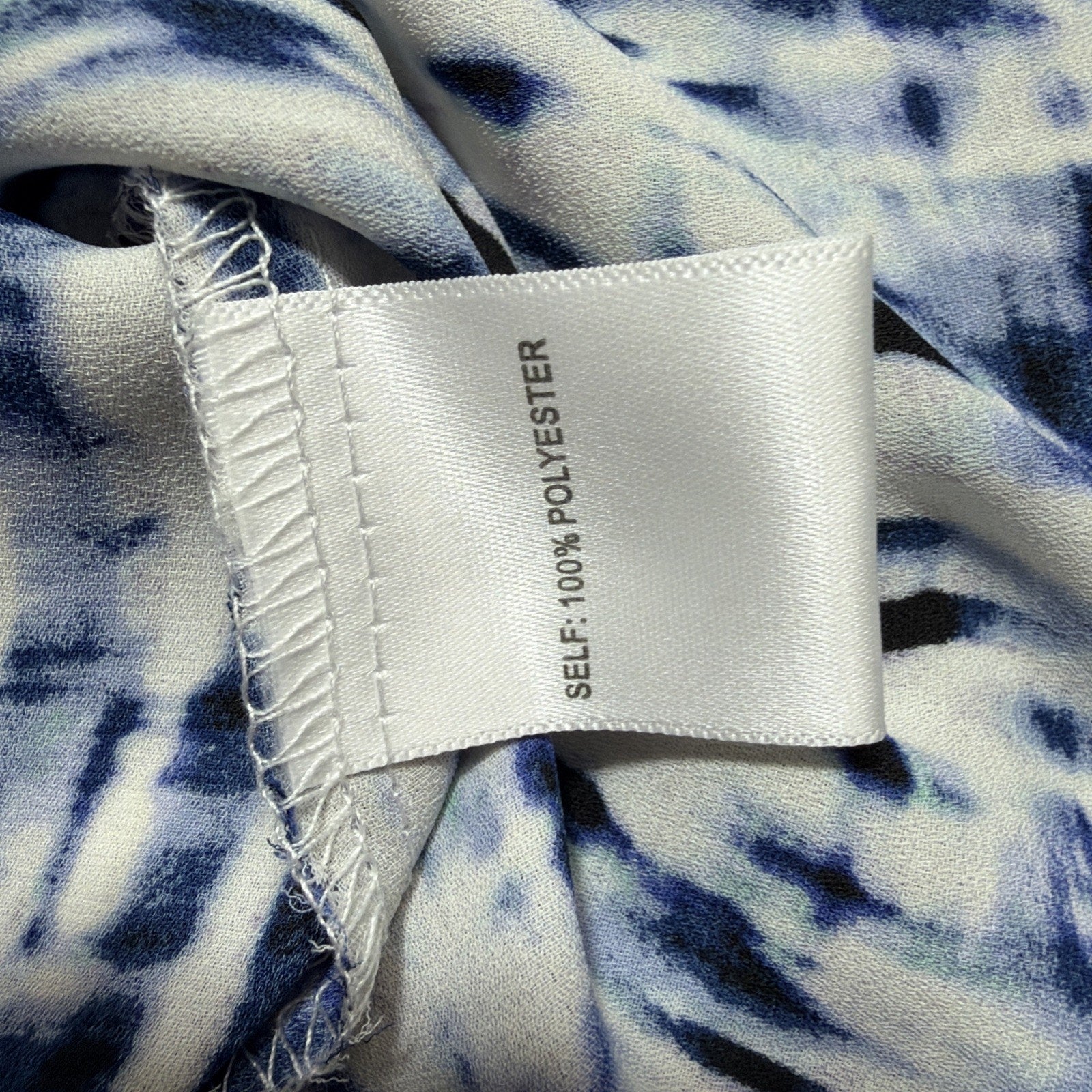Rose+Olive Button Front Top Womens 1X Plus Size Blue Tie Dye Abstract NWT Career