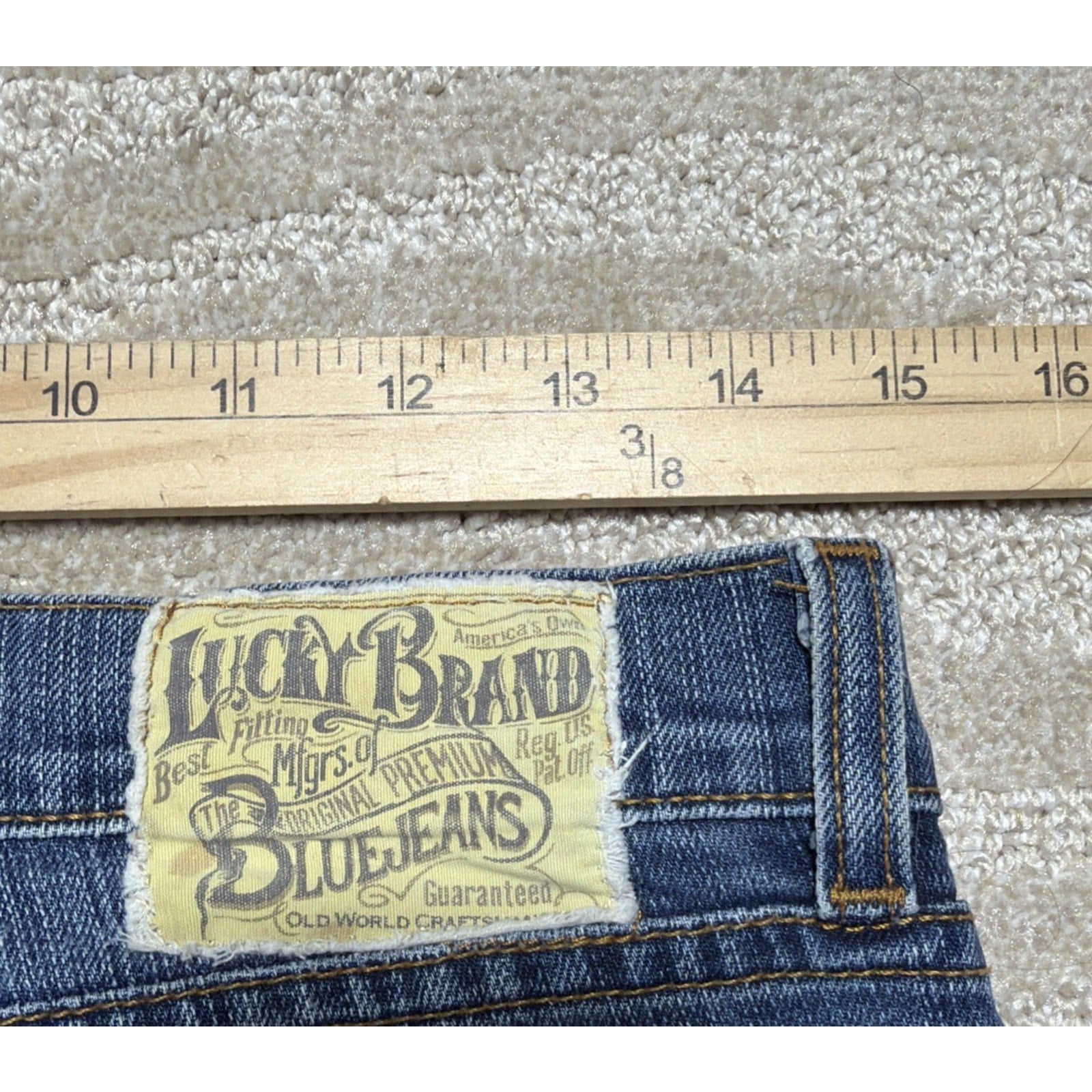 Y2K Lucky Brand Jeans Embroidered Bootcut Flare 6/28 Low Rise Zip Fly Made USA