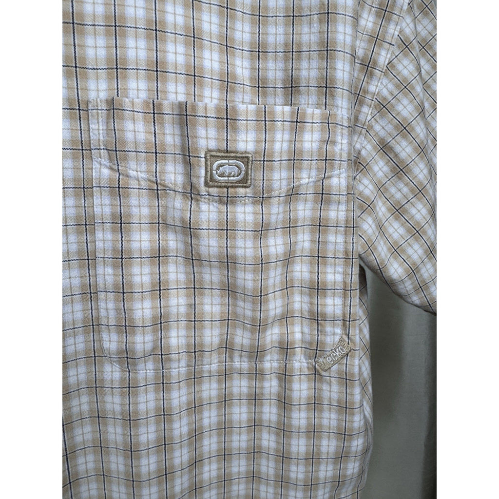 Ecko Unlimited Men's Adult X-Large Button Up Shirt Short Sleeve Plaid Multicolor