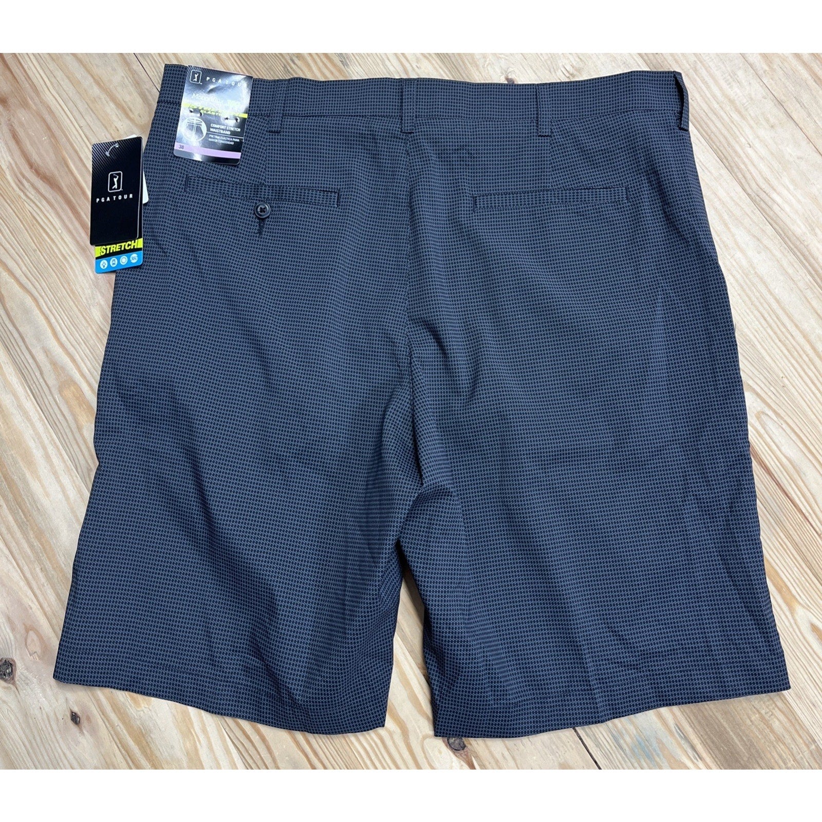 Pga Tour Golf Shorts Mens Heather Gray 38 Motionflux 360 Stretch Waist New NWT