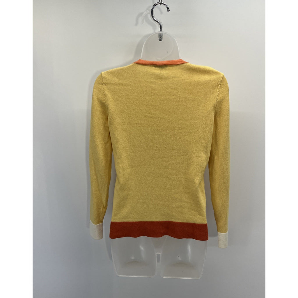 Talbots Petites Women's Small Petite Yellow Crewneck Pullover Sweater Angora