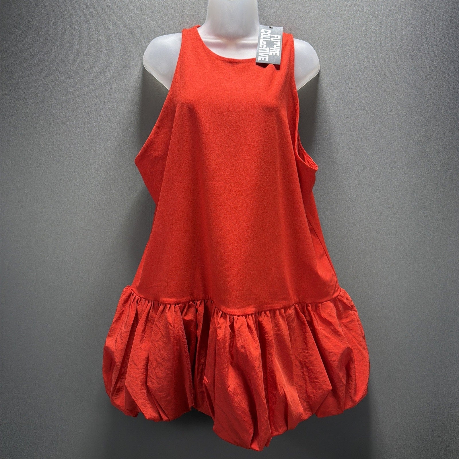 Future Collective Womens Sz 2X Dress Bubble Hem Sleeveless Mini Drop Waist NWT