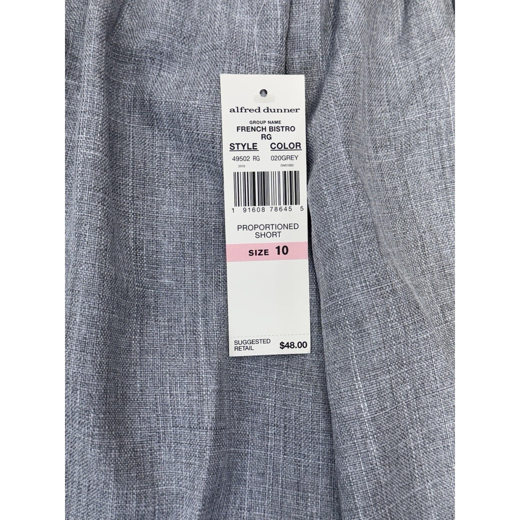 Alfred Dunner Proportioned Short Classic Fit Gray Comfort Pants Women’s Size 10