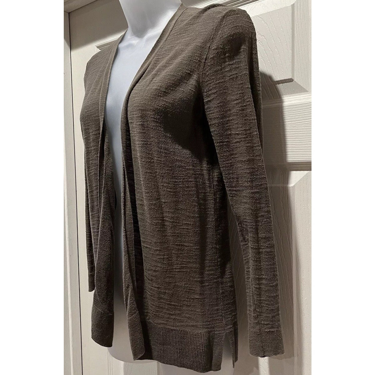 Loft Outlet Green Long Sleeve Open Front Textured Sweater Cardigan Women’s SP