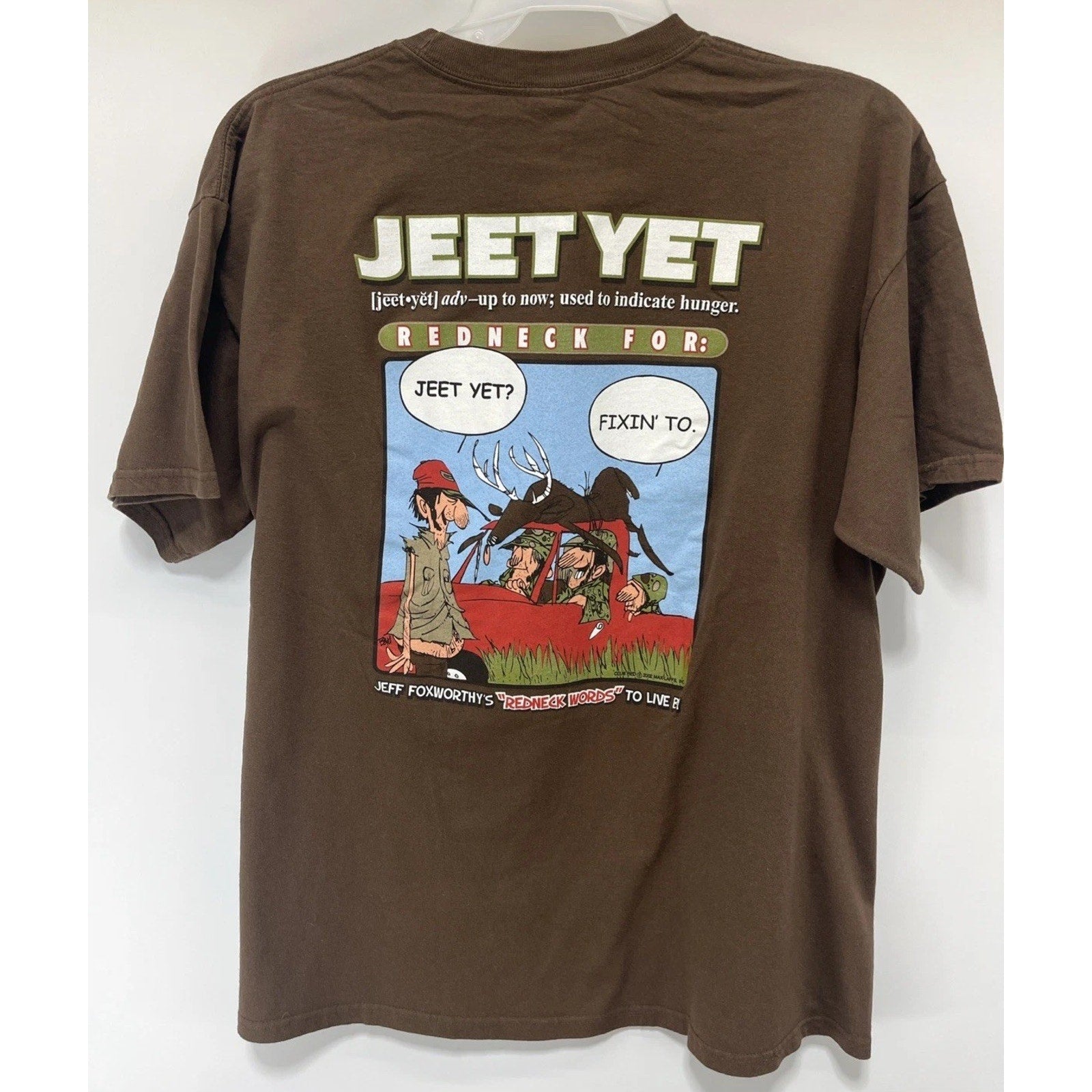 2002 JEFF FOXWORTHY'S REDNECK WORDS To Live By "JEET YET XL T-Shirt
