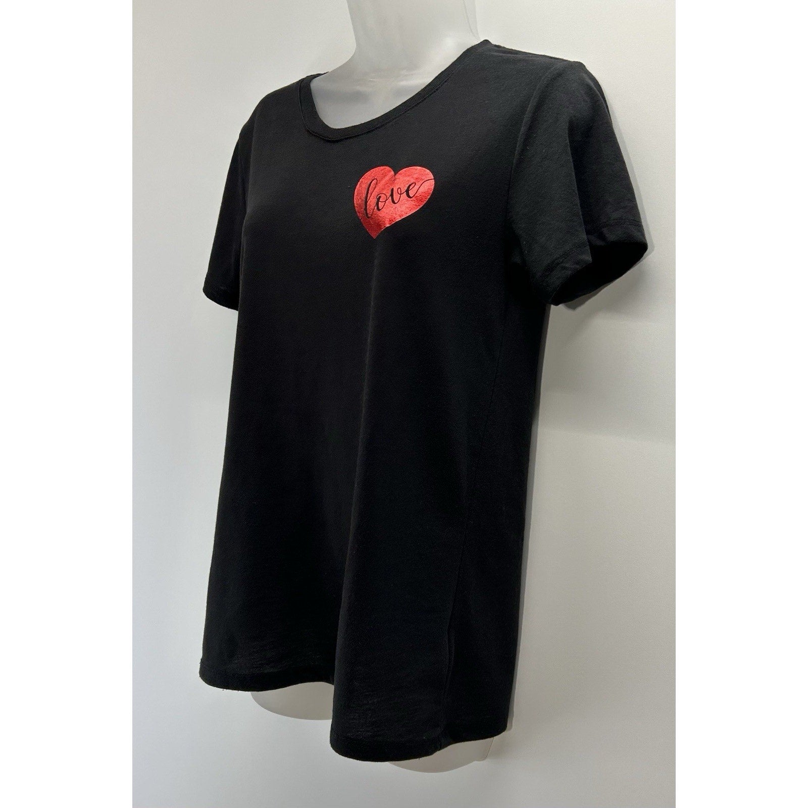 Celebrate! Valentine's Day Black Small - Polyester Short Sleeve Love Logo