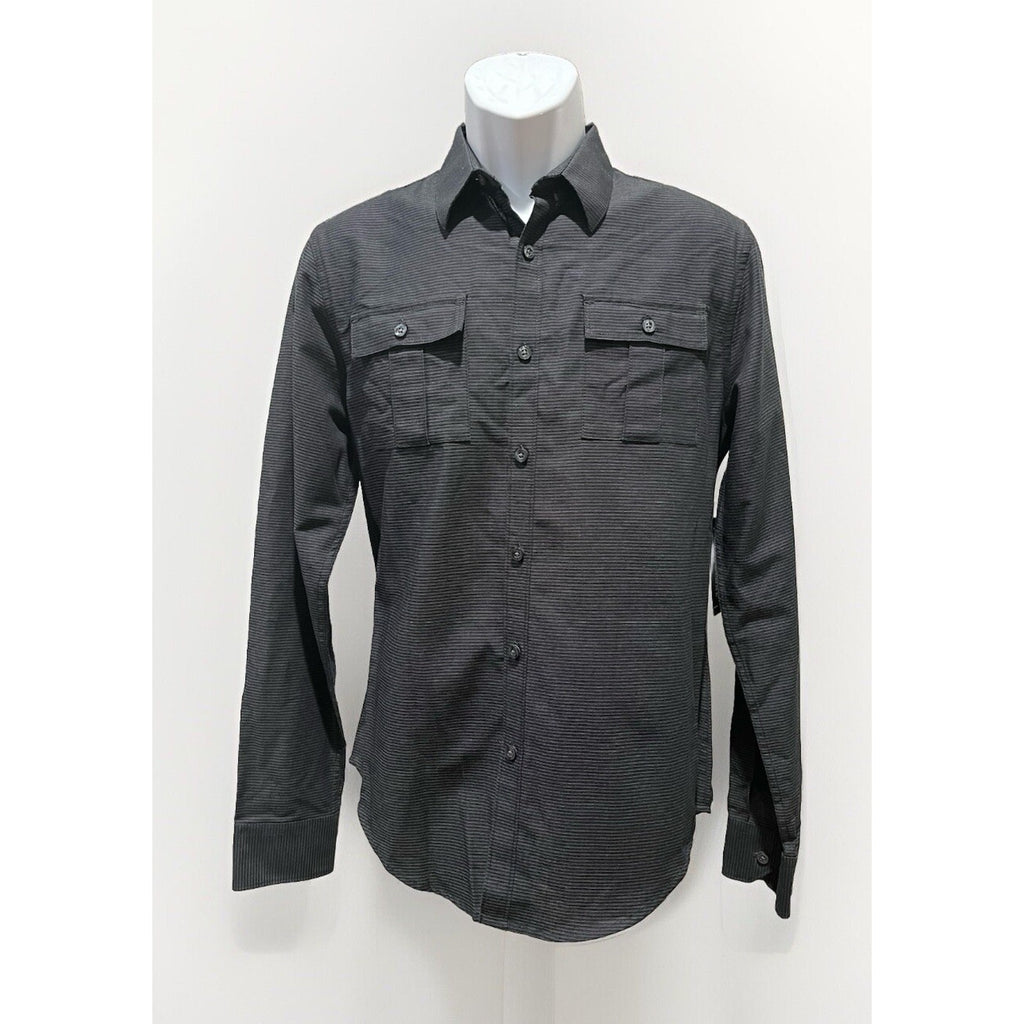 Y2K Structure Men’s Texture Cargo Shirt Black Onyx Size Small NWT