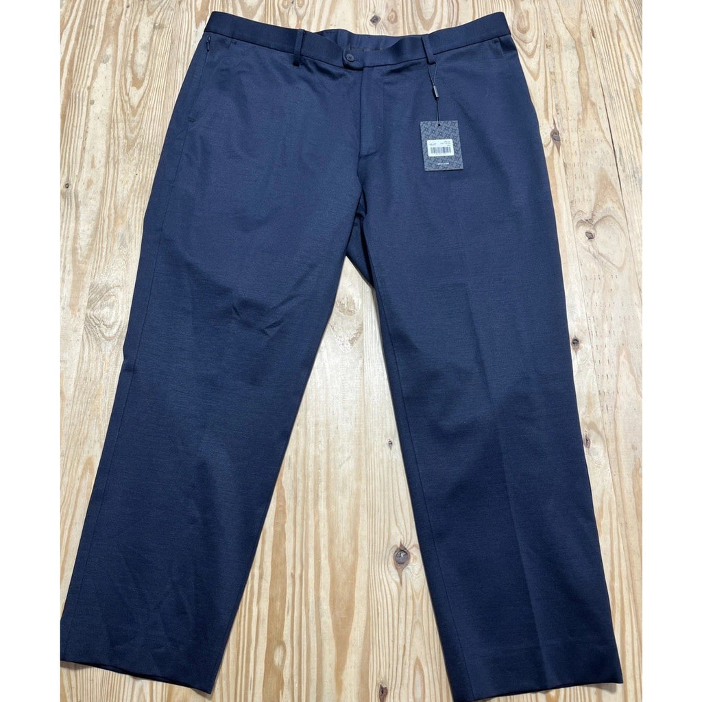 X Suit 5.0 Dress Pants Navy Blue Tailored Fit Straight Leg Sz 42x28 NWT
