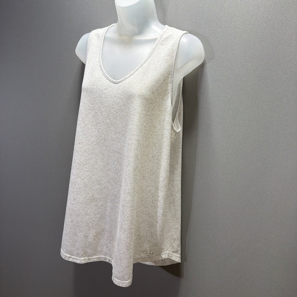 Southern Shirt Co Tank Top Womens Size XL Heather Tan Knit Linen Blend Stretch