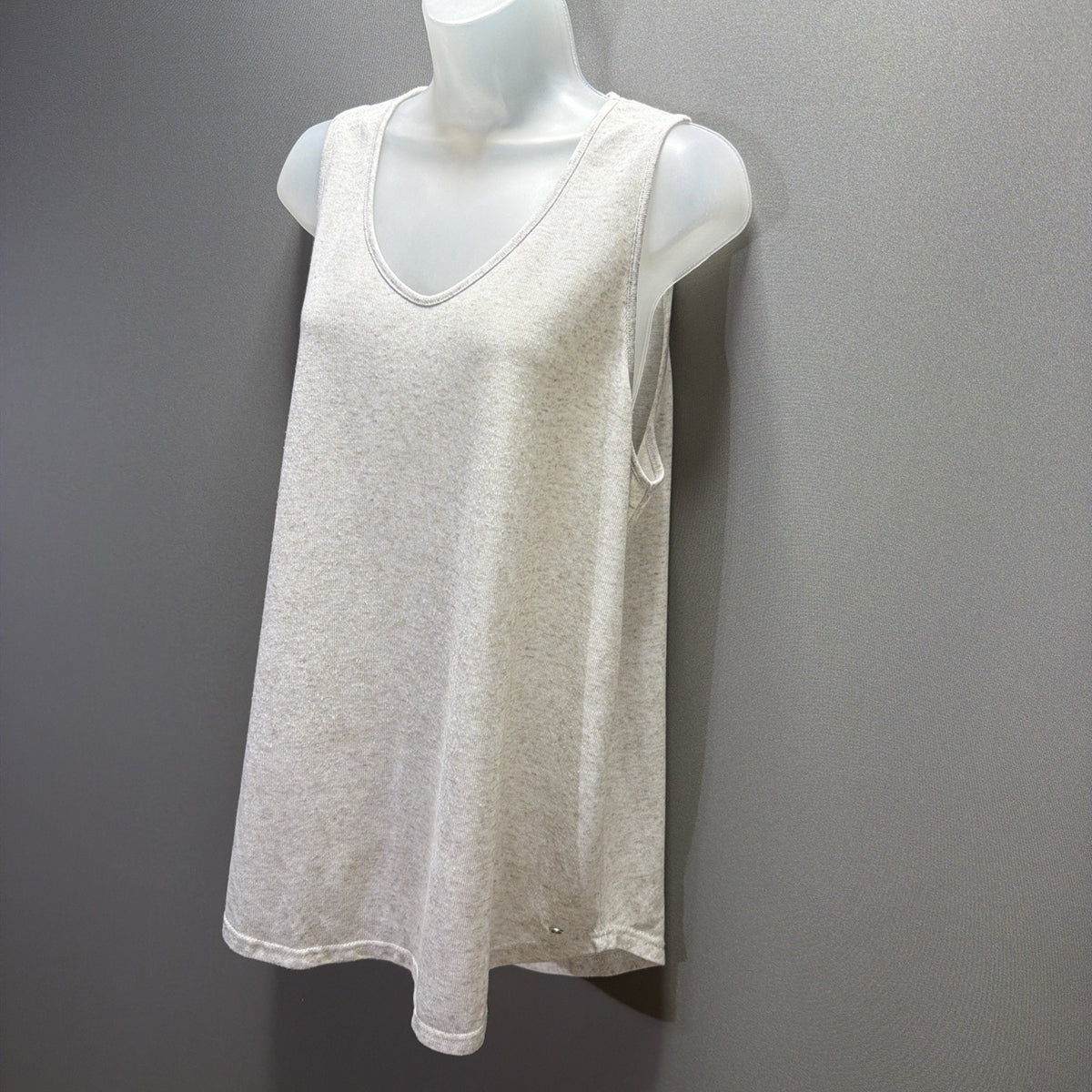 Southern Shirt Co Tank Top Womens Size XL Heather Tan Knit Linen Blend Stretch