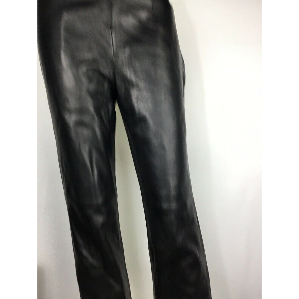 Real Clothes Leather Pant Size 2 Black Lined Hi Waist Straight Leg Leather Lace