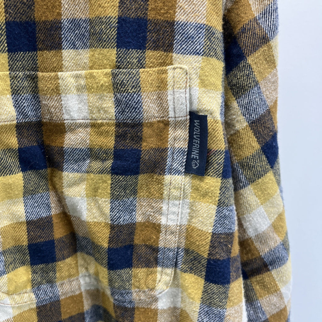 Wolverine Shirt Men's XXL Brown Plaid Cotton Flannel Button Down Outdoors