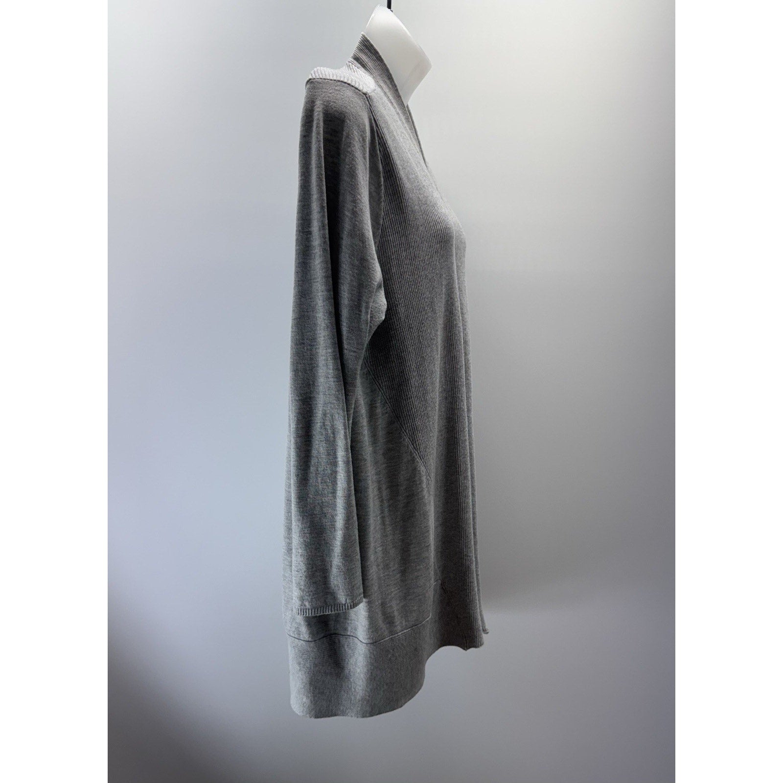 Chicos Sweater Gray Open Cardigan Casual Neutral Women’s Size 3/XL