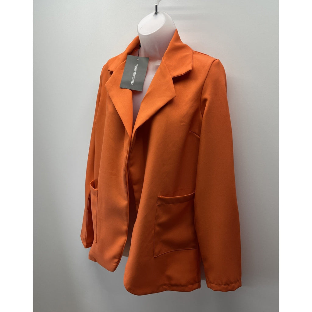 Pretty Little Thing Women’s Tailored Fitted Blazer Size 4 Orange