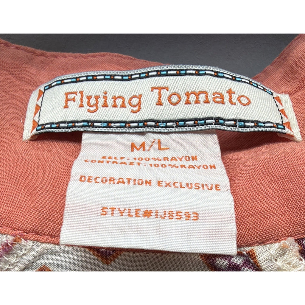 Anthropology Flying Tomato Silky Kimono Embroidered Topper-M/L-Whimsigoth-Boho