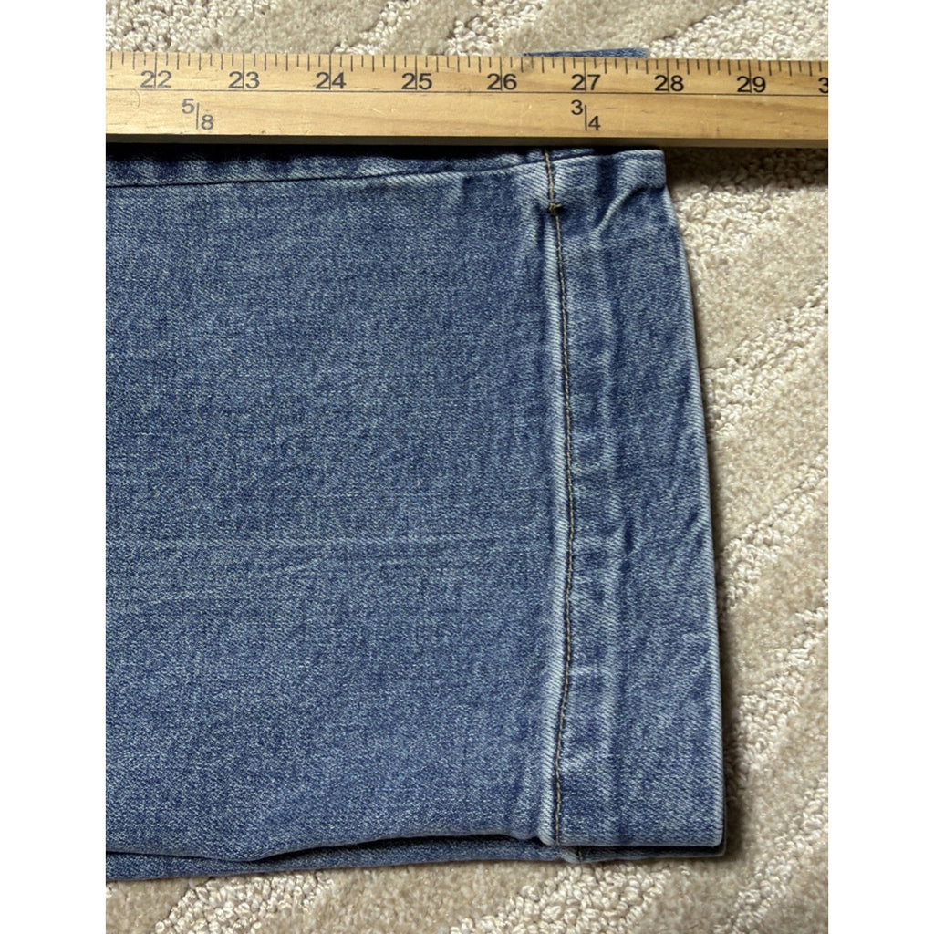 Talbots Womens 8P Blue Cotton Denim High Waist Flare Band Waist Jeans Stretch