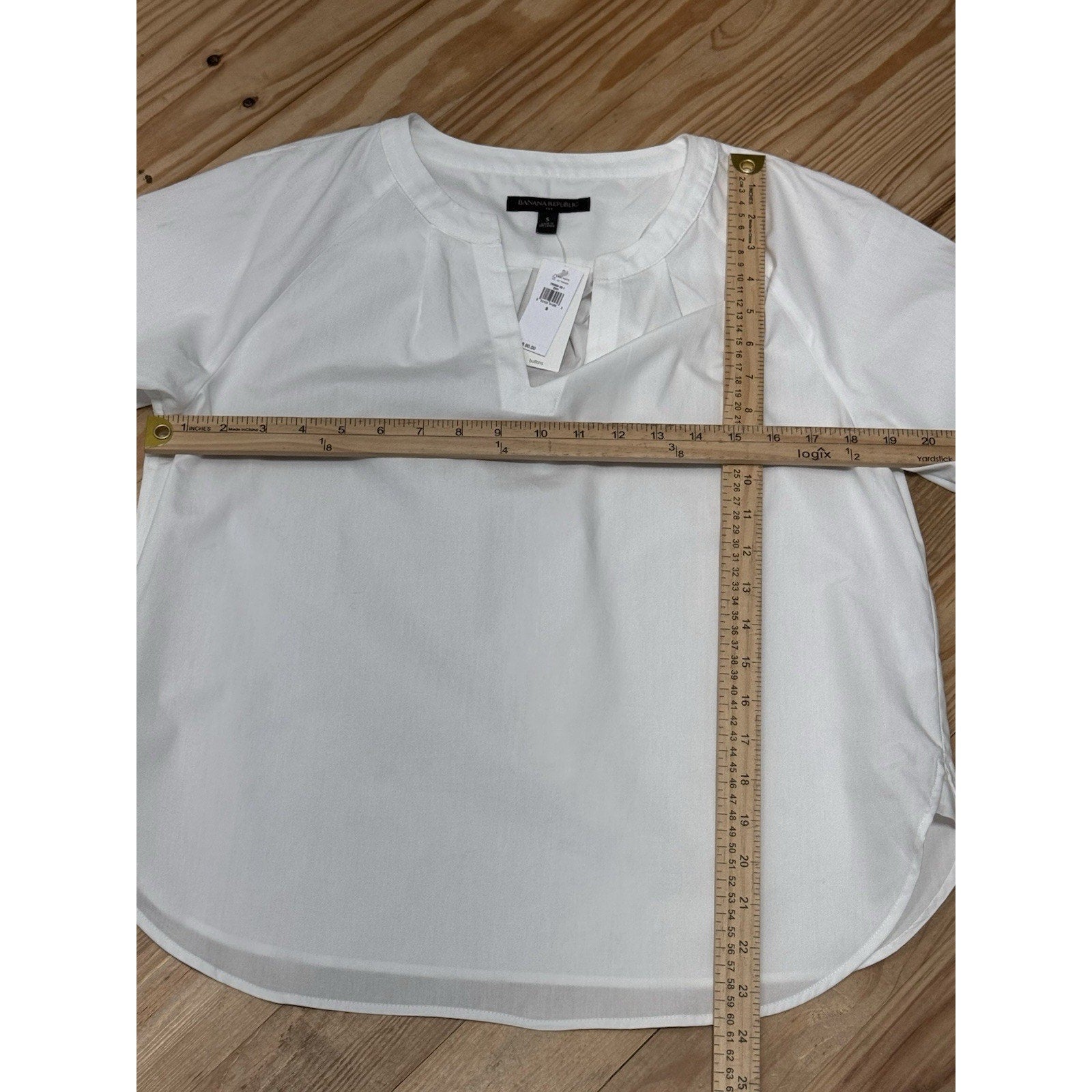 Banana Republic White Peasant Style Blouse Button Sleeve Women’s Size Small NWT