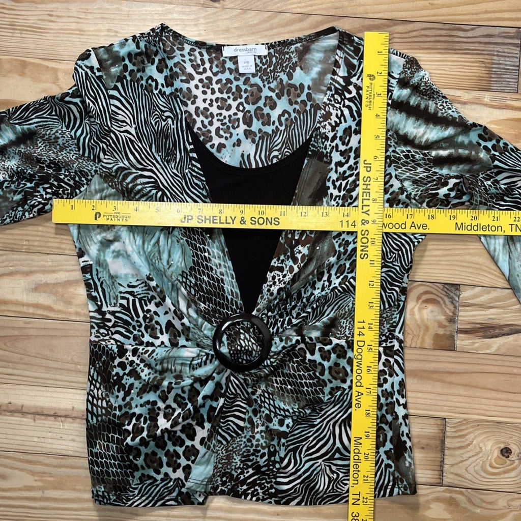 Dressbarn Women’s Size Petite Small Surplice Neckline Top Made In USA