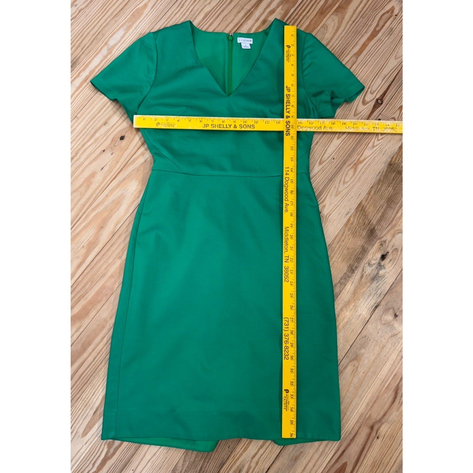 J. CREW Factory Cap Sleeve V Neck Green Dress Women’s Size 4