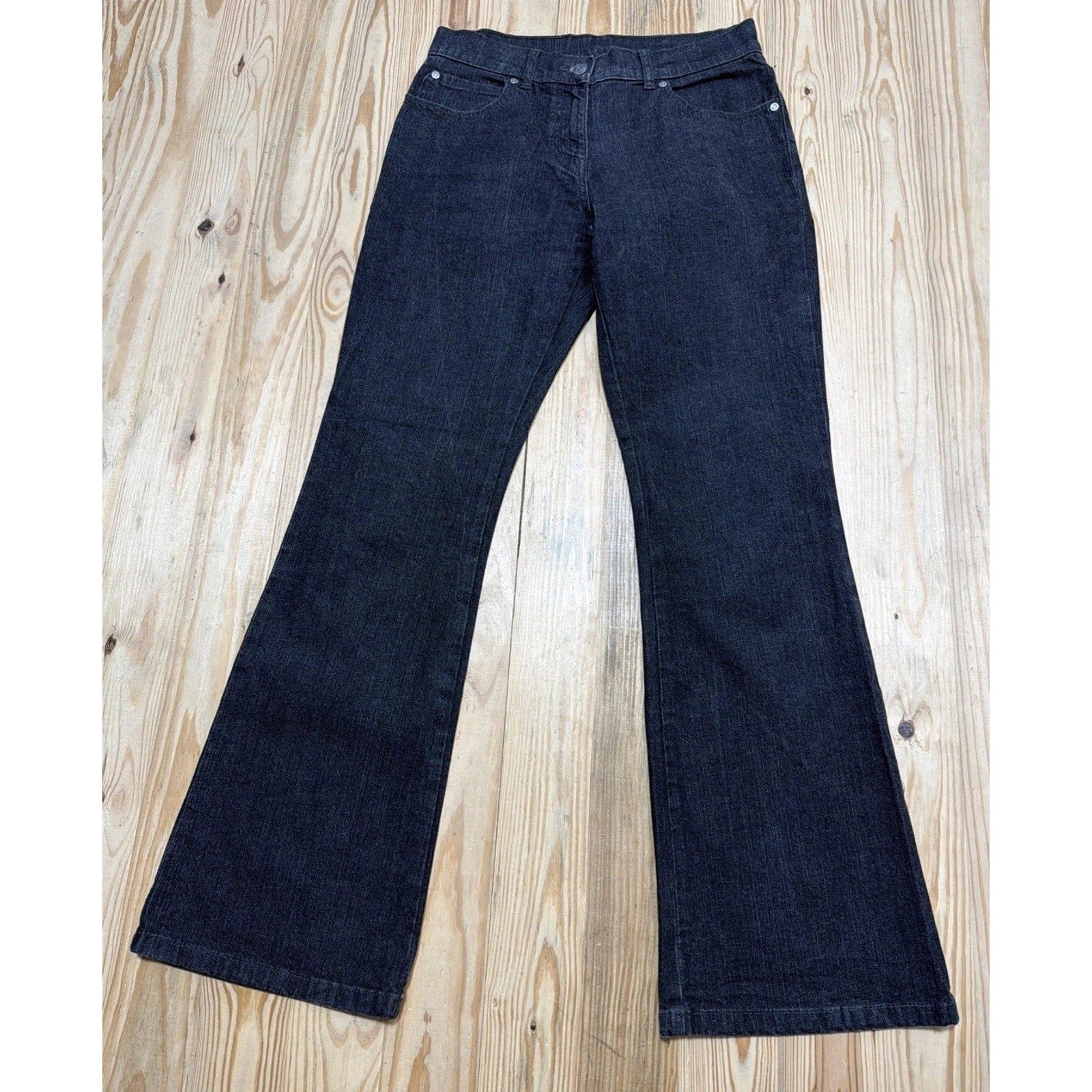 Marks & Spencer Womens Black Cotton Stretch Bootcut Flare Women Jeans 28x30