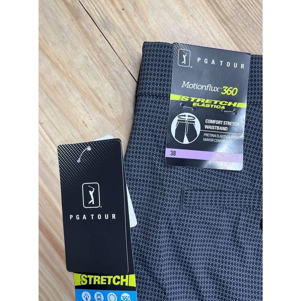 Pga Tour Golf Shorts Mens Heather Gray 38 Motionflux 360 Stretch Waist New NWT