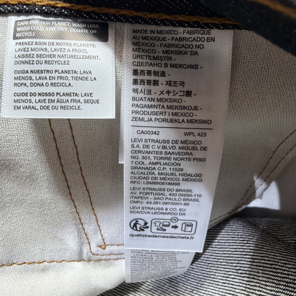 Levis 501 Original Shrink To Fit Button Fly Jeans Rigid Black Size 33x32 NWT