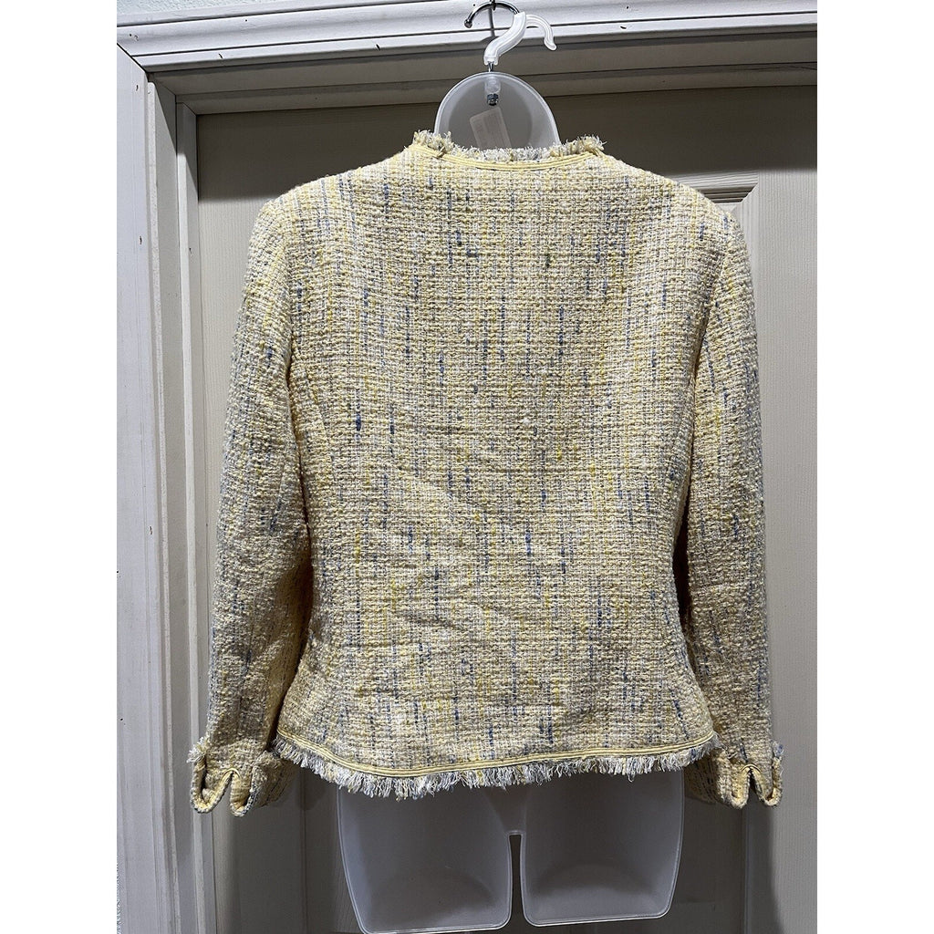 Emma James Women’s 10 Liz Claiborne Lined Tweed Fringe Blazer Jacket