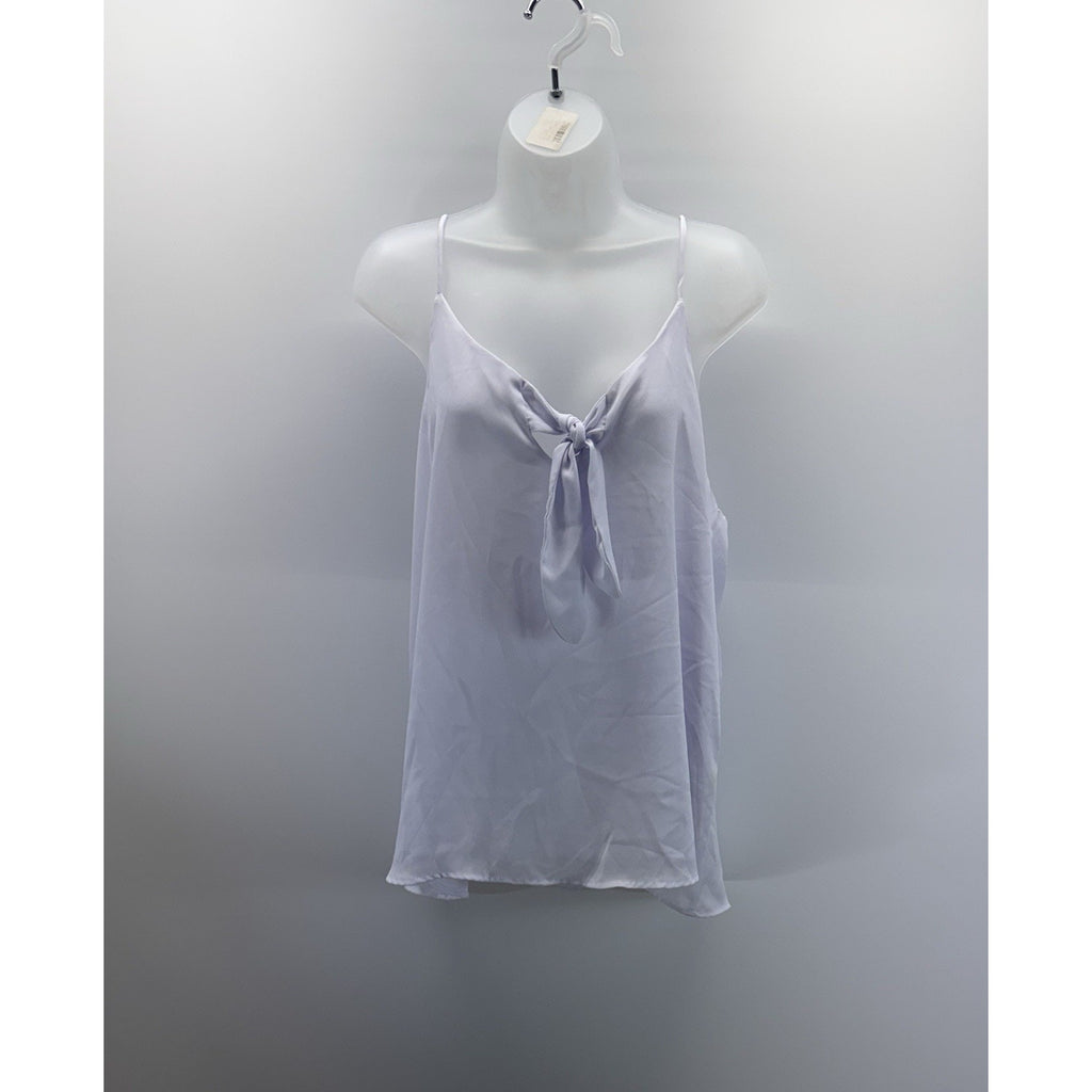 Adrienne White Tie Bust Sleeveless Tank Top Women's Size Large Flirty Boho Chic