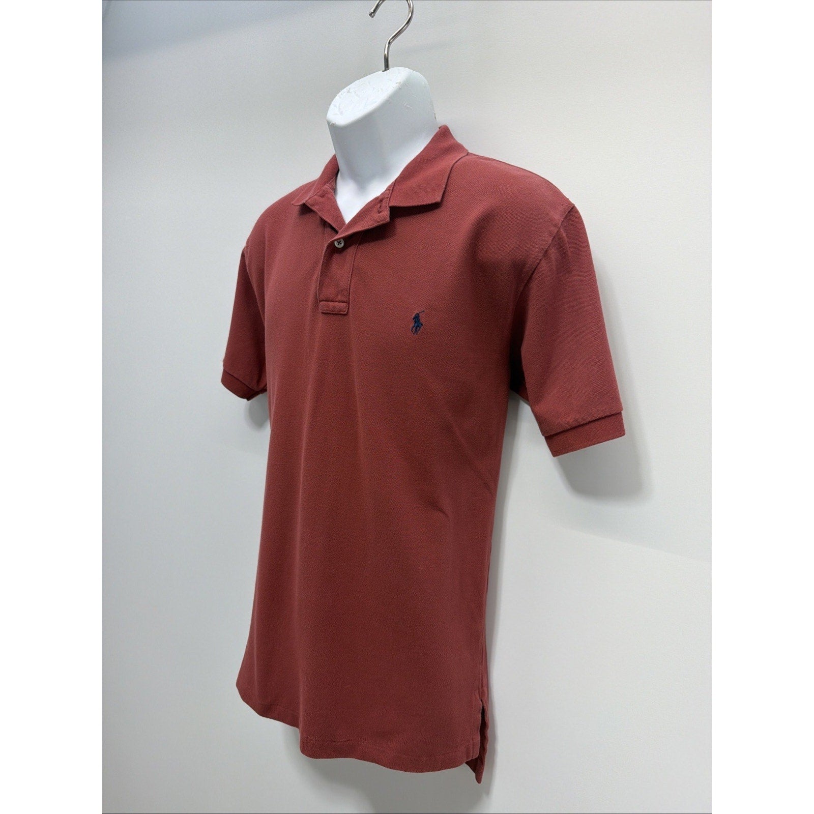 Vintage Polo Ralph Lauren Mens Size Medium M Red Cotton Blue Logo