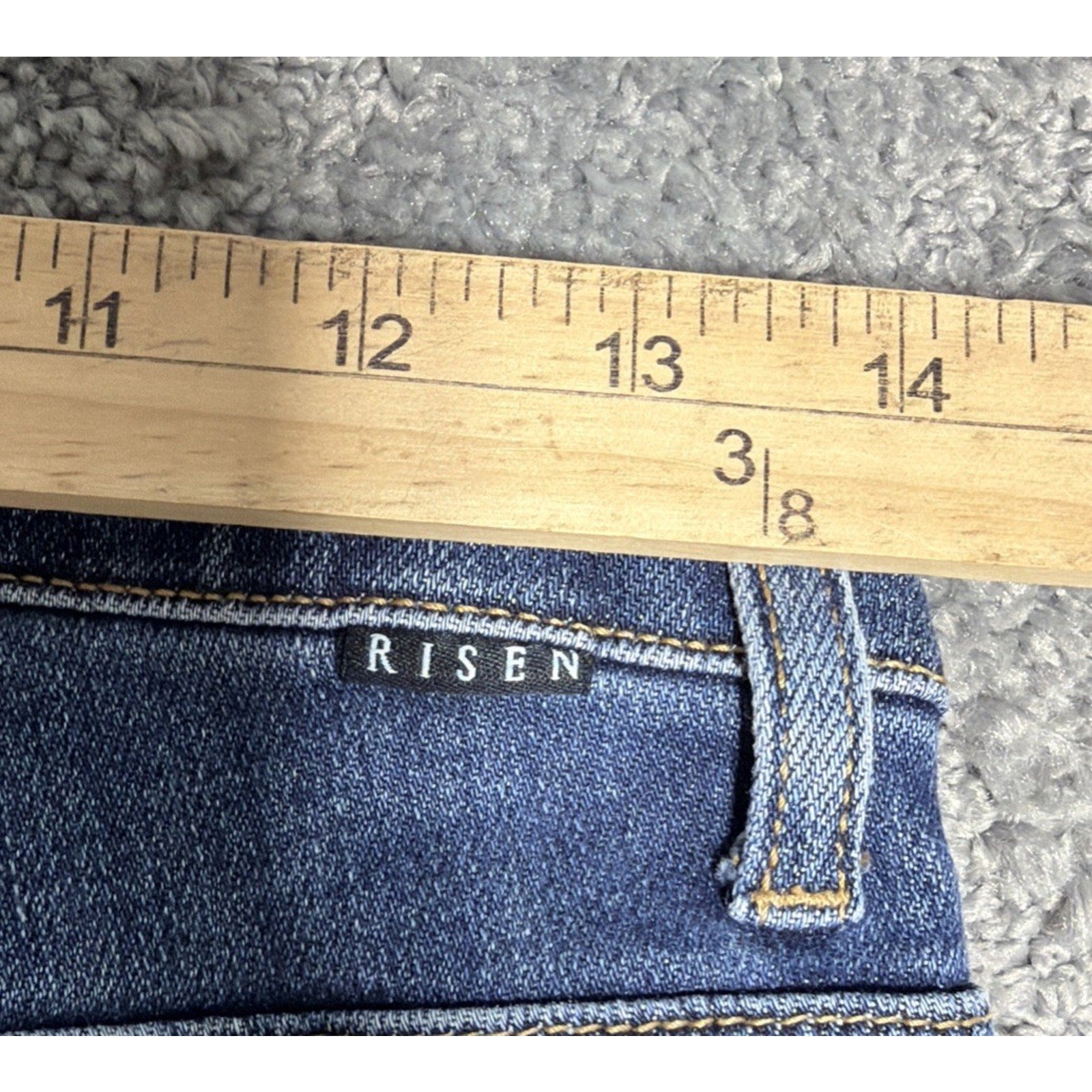 Risen Los Angeles Women’s 2 Tone High Rise Straight Leg Crop Jeans 7/28