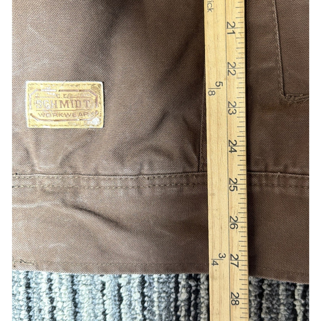 Vintage C.E. Schmidt Workwear Sherpa Quilt Lined Duck Canvas Jacket Men's L Tall