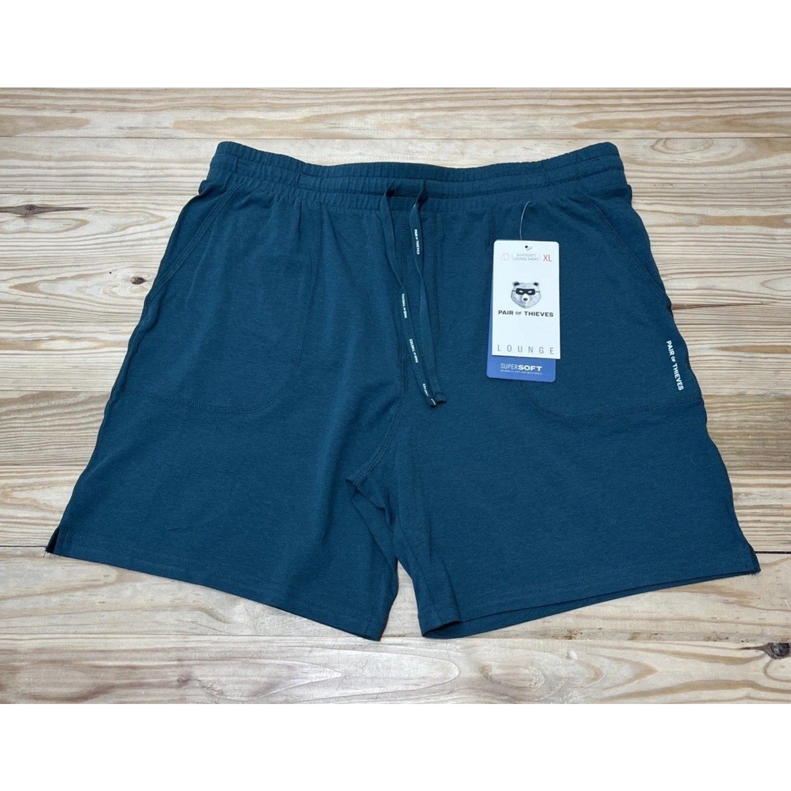 NWT Pair of Thieves Mens Fleece Lounge Shorts Green Drawstring XL